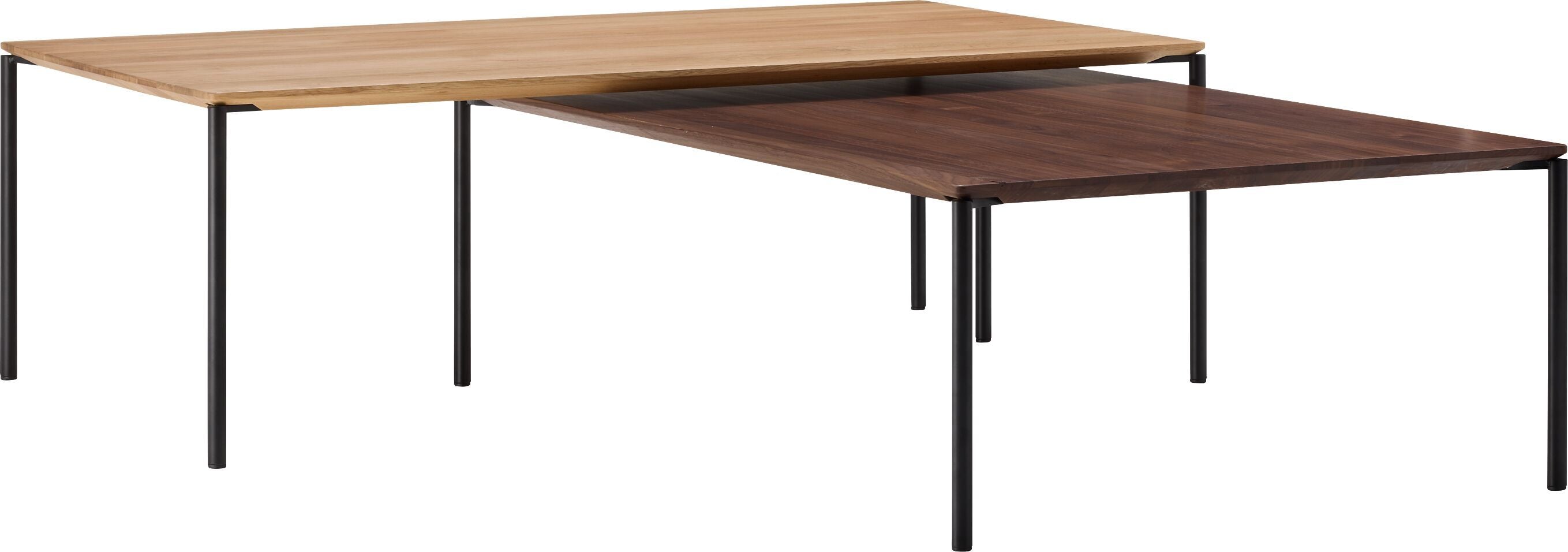 BAO Salontisch - Nussbaum massiv / schwarz / B: 120.0 cm x T: 70.0 cm x H: 35.0 cm