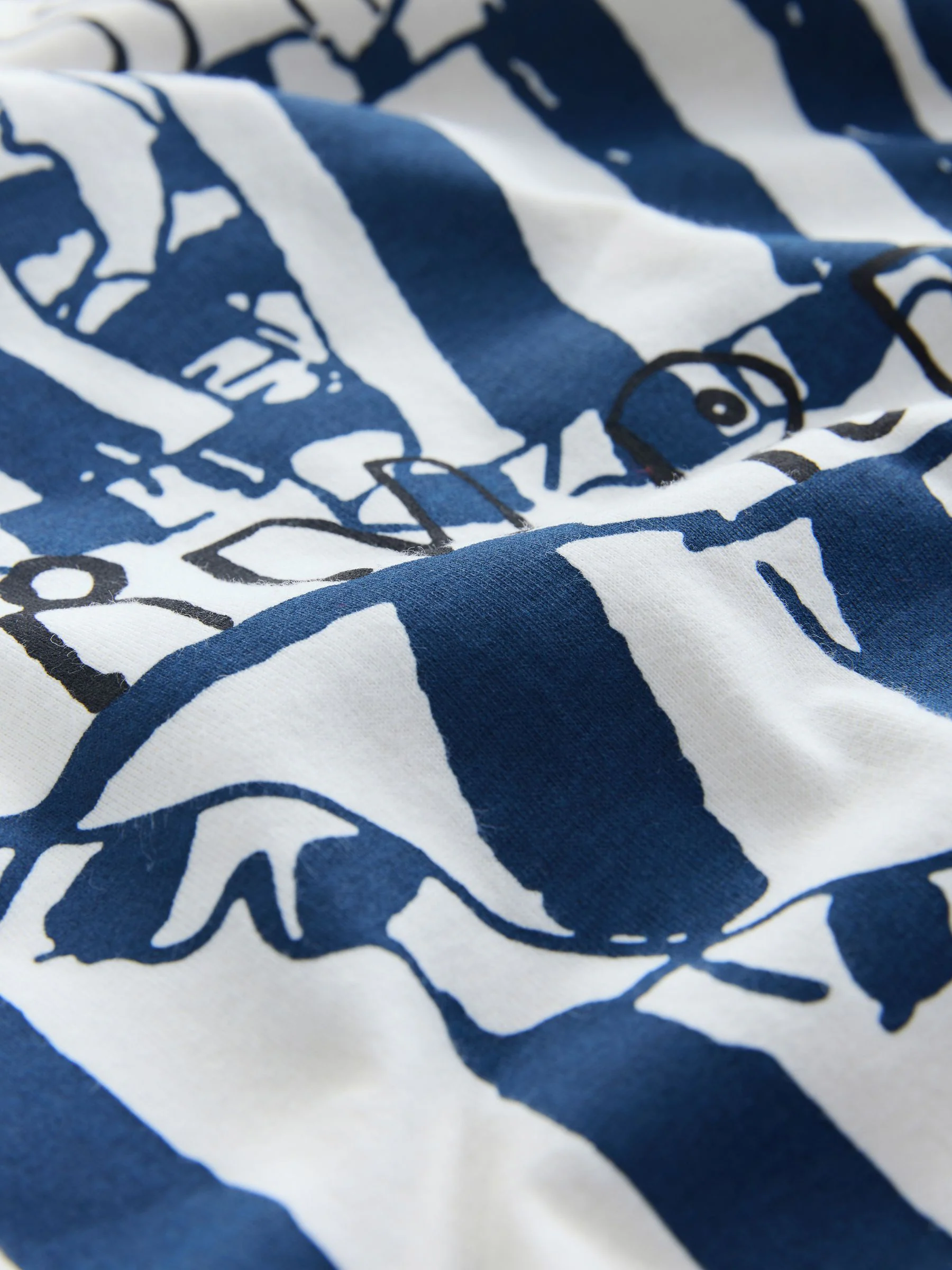 Blauw met print - Pyjama met korte mouwen