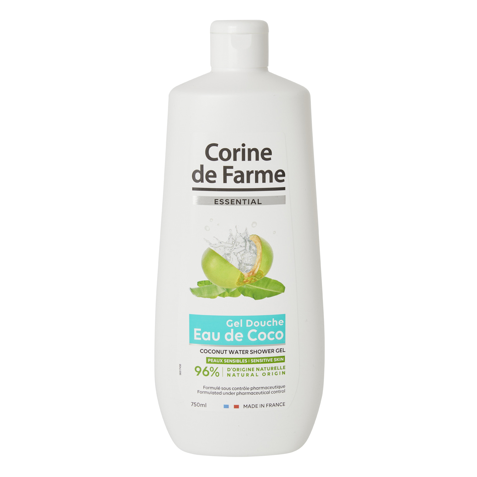GEL BANHO CORINE DE FARME ÁGUA DE COCO 750 ML