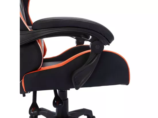Fauteuil de jeux vidéo avec LED RVB Orange et noir Similicuir