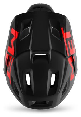 Casque avec Mentonnière Amovible Met Parachute MCR Mips Noir Rouge Mat Brillant - Produit Reconditionné
