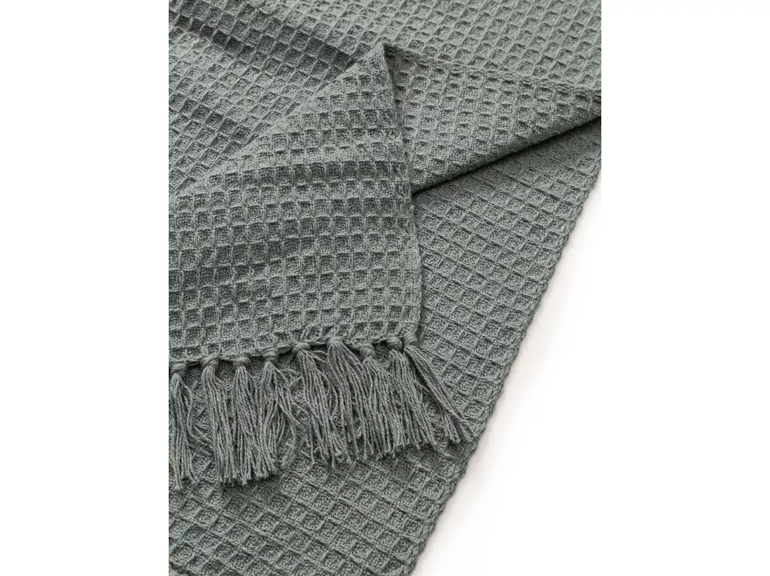 Plaid en coton Amalia Vert clair 125x150 cm