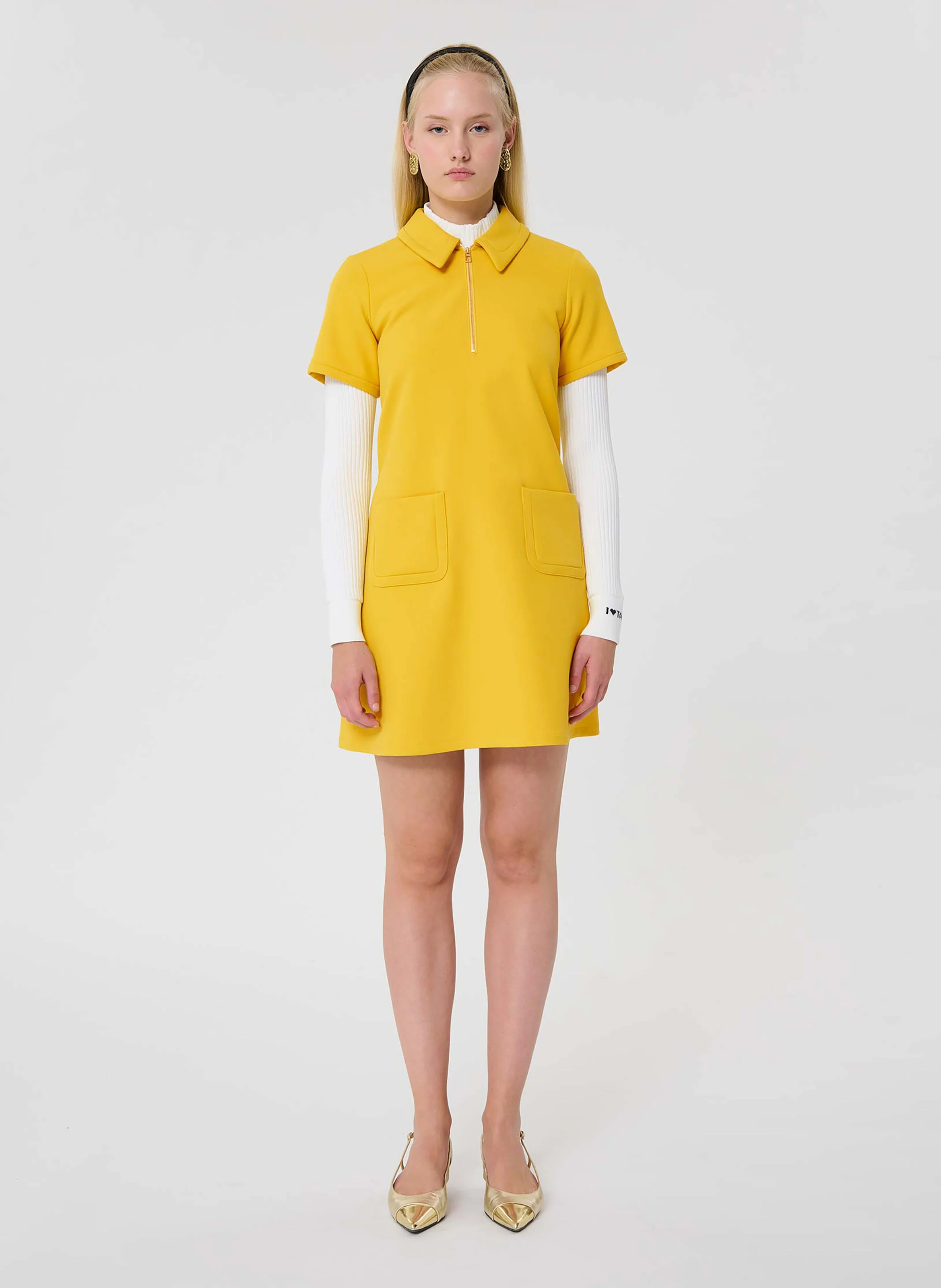 RUBINA - Robe courte col classique | Jaune