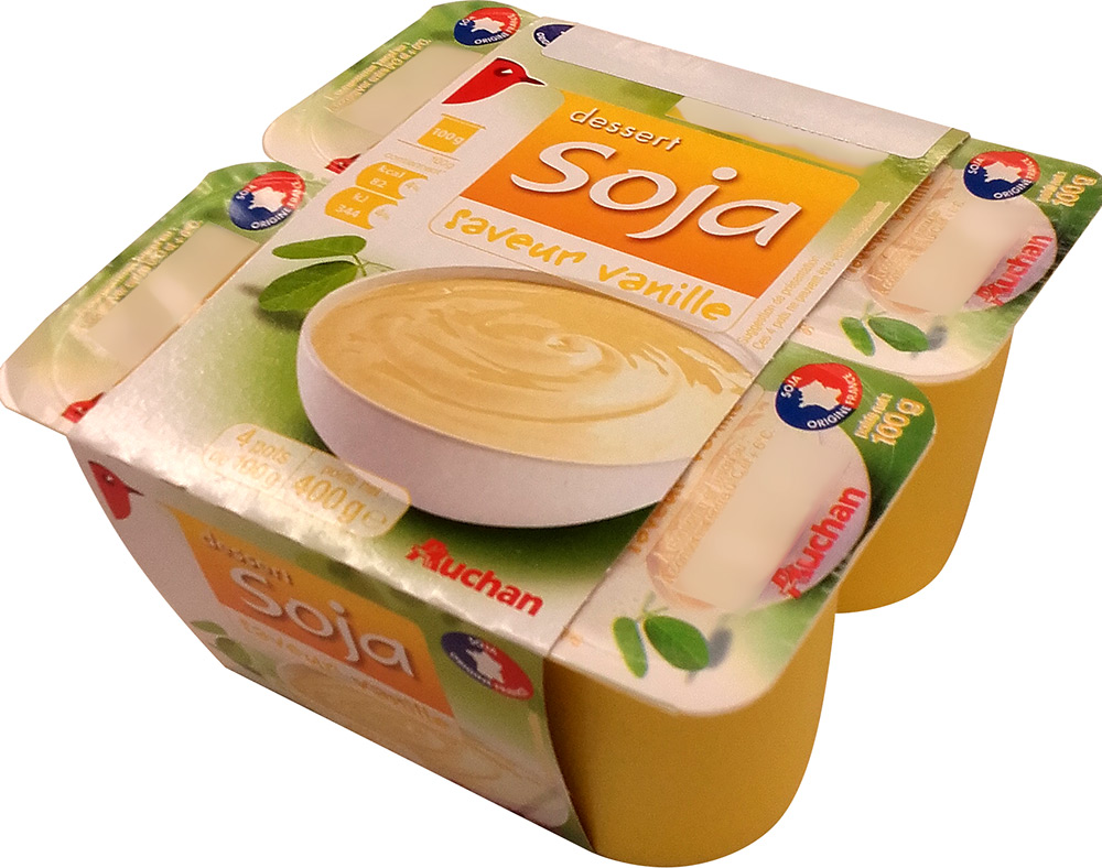 SOBREMESA AUCHAN SOJA BAUNILHA 4X100G