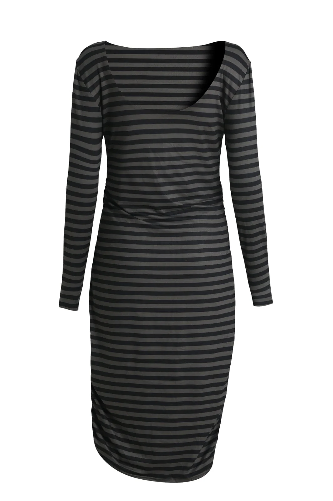 Liberte Alma-Ls Turn-Dress dark grey black stripe