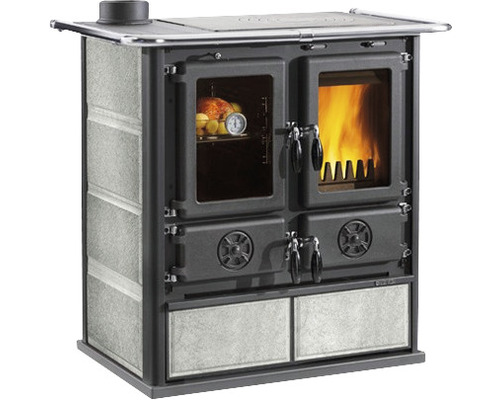 Nordica Extraflame continu brandende kachel, kleur zwart, kookplaatmateriaal, 7,2 kW