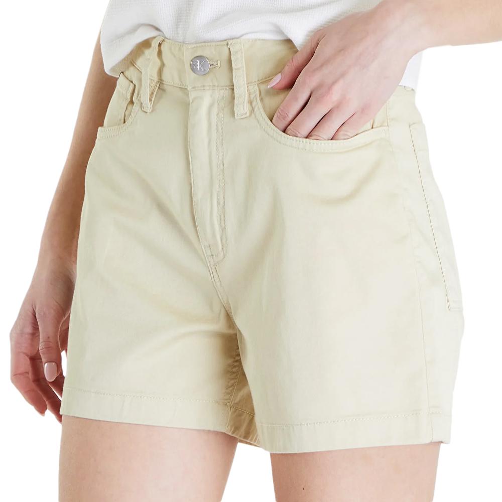 Calvin Klein Jeans Short Beige Femme Calvin Klein Jeans Woven Label J20J223135