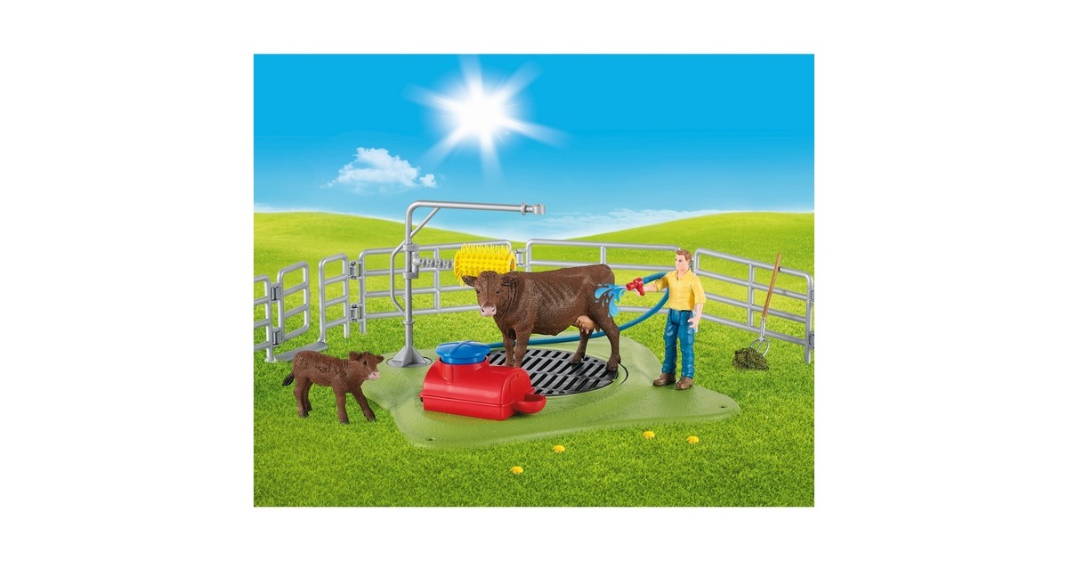 SchleichFarm World - Koe wasstation speelfiguur  (42529)