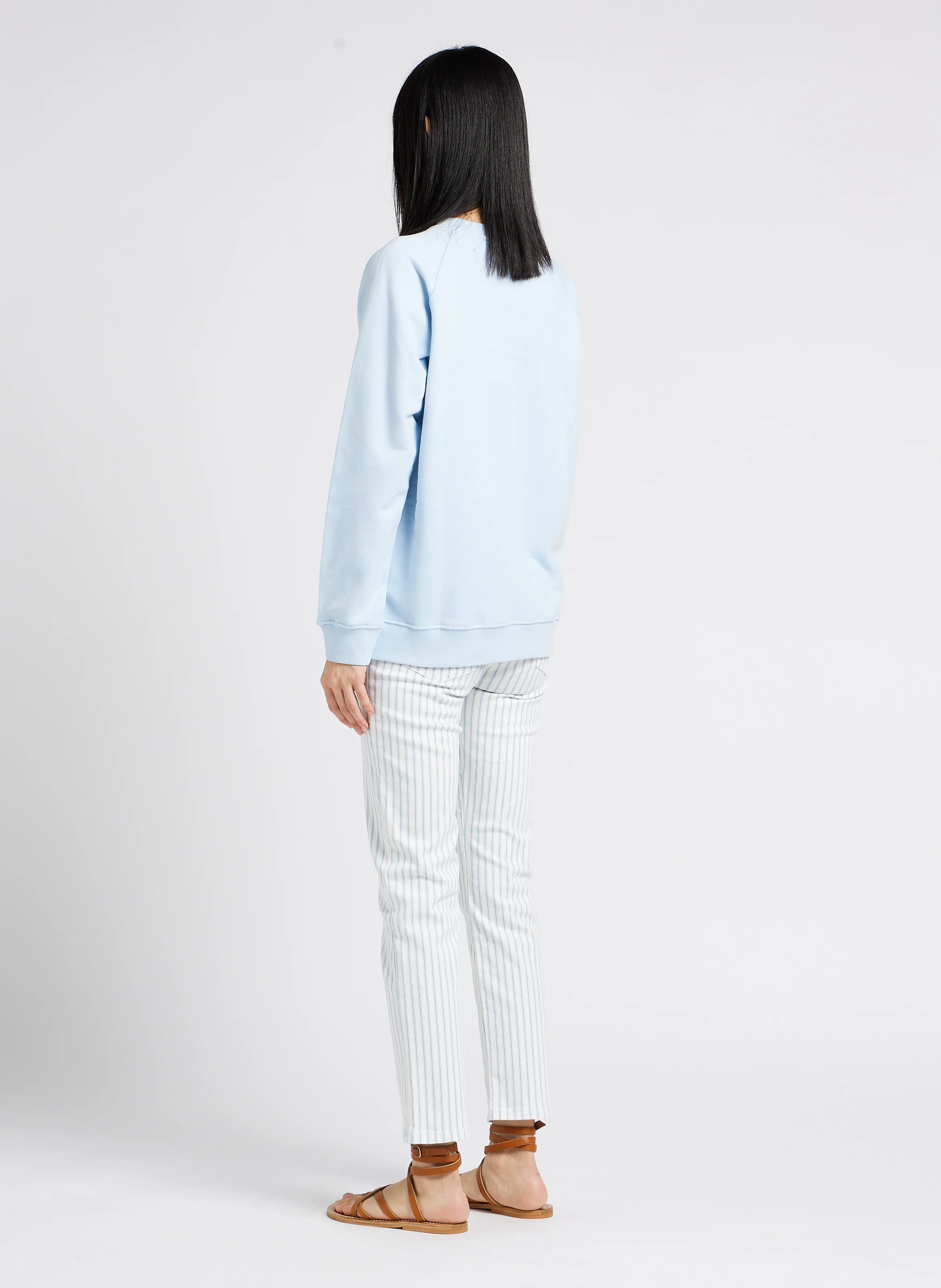 SPONTANE - Sweat col rond sérigraphié en coton | Bleu