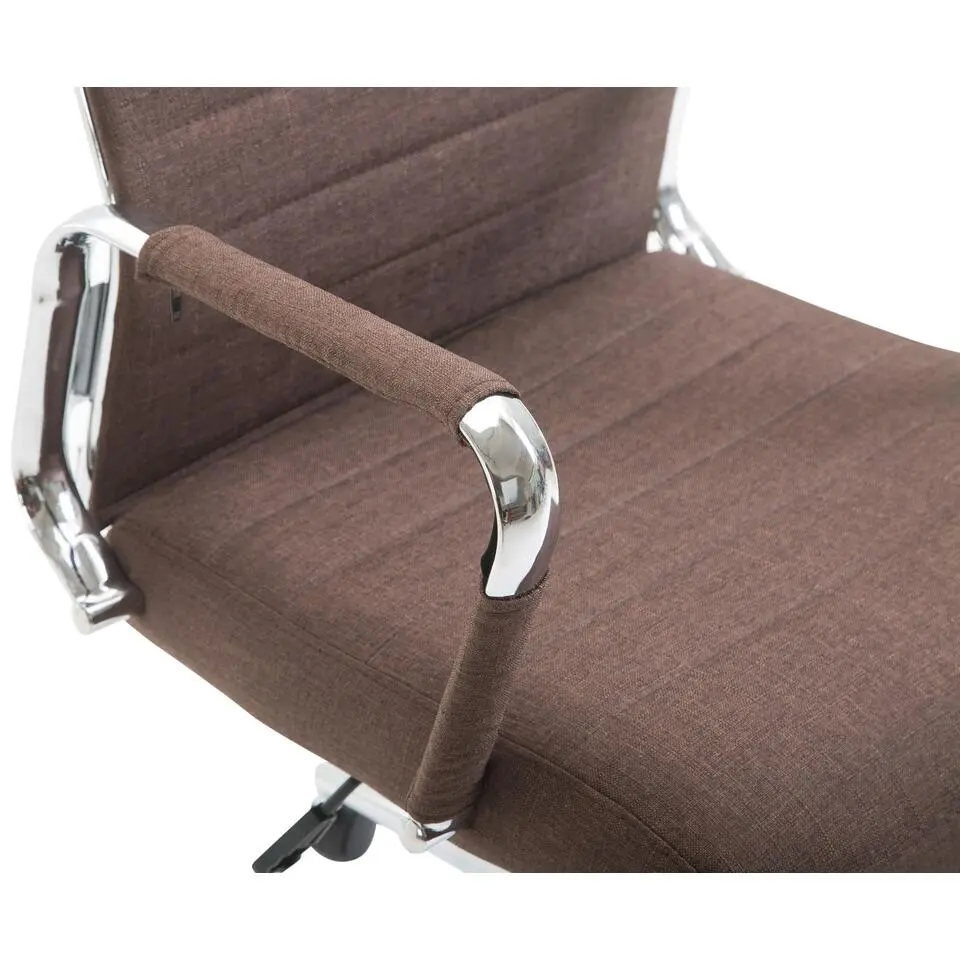 CLP Bureaustoel Kolumbus chroom Frame - Stof - bruin