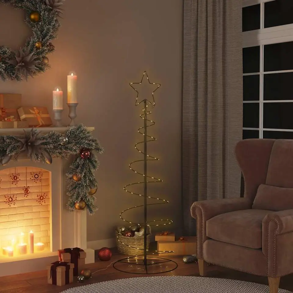 vidaXL - LED-kerstboom met 100 LED's 150x50 cm - Zwart - Metaal