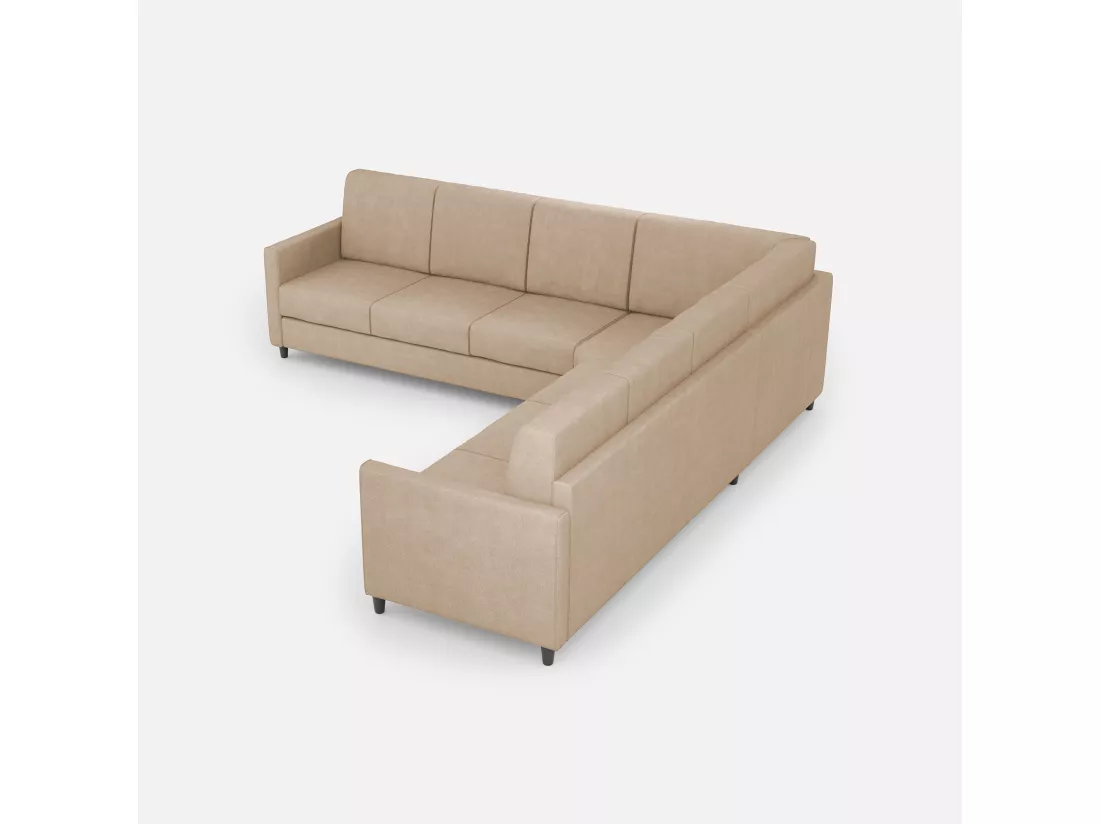 Canapé d'angle moderne italien tissu beige Korane - 5 tailles-Taille 281x281 cm