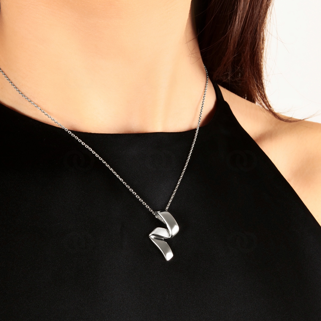 Collier mit Anhänger 925 Silber rhodiniert 42cm