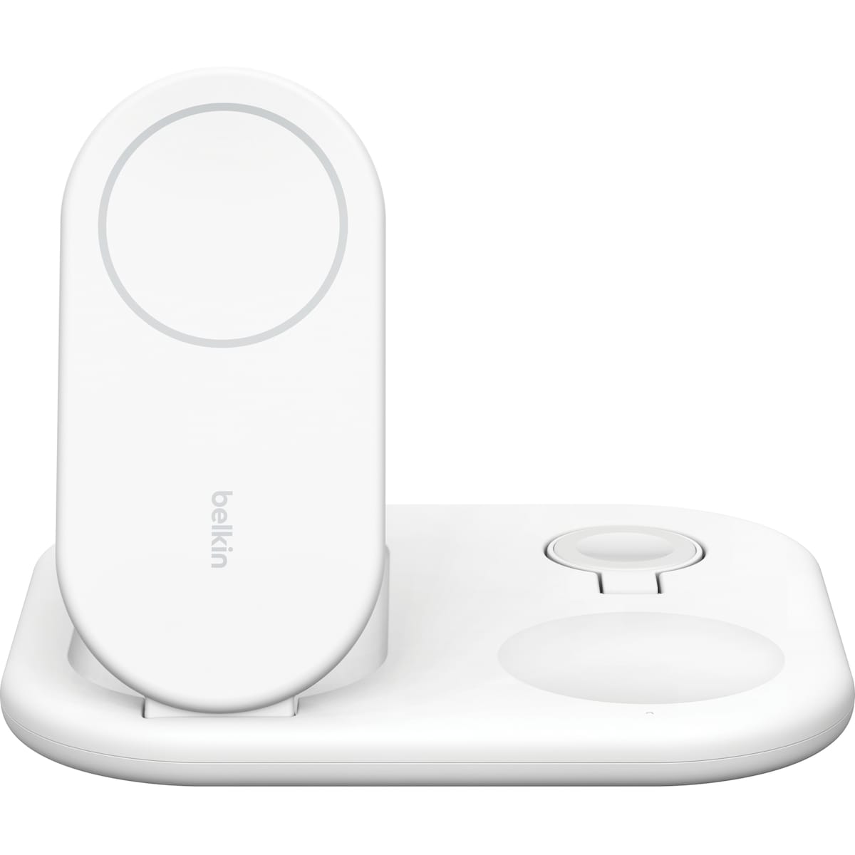 Belkin 3-in-1 Qi2 sammenleggbar lader med MagSafe (hvit)