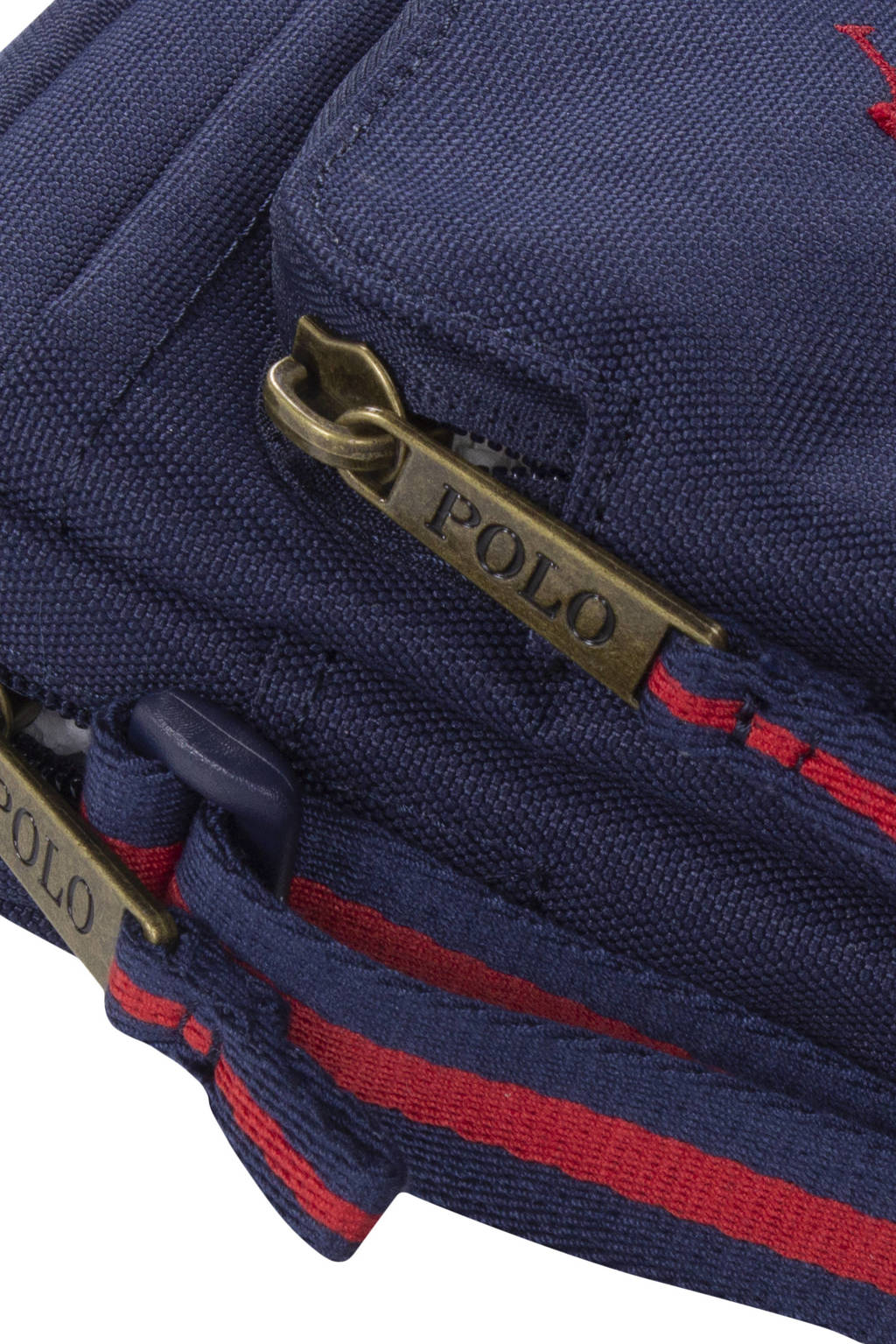 crossbody tas met logo donkerblauw/rood
