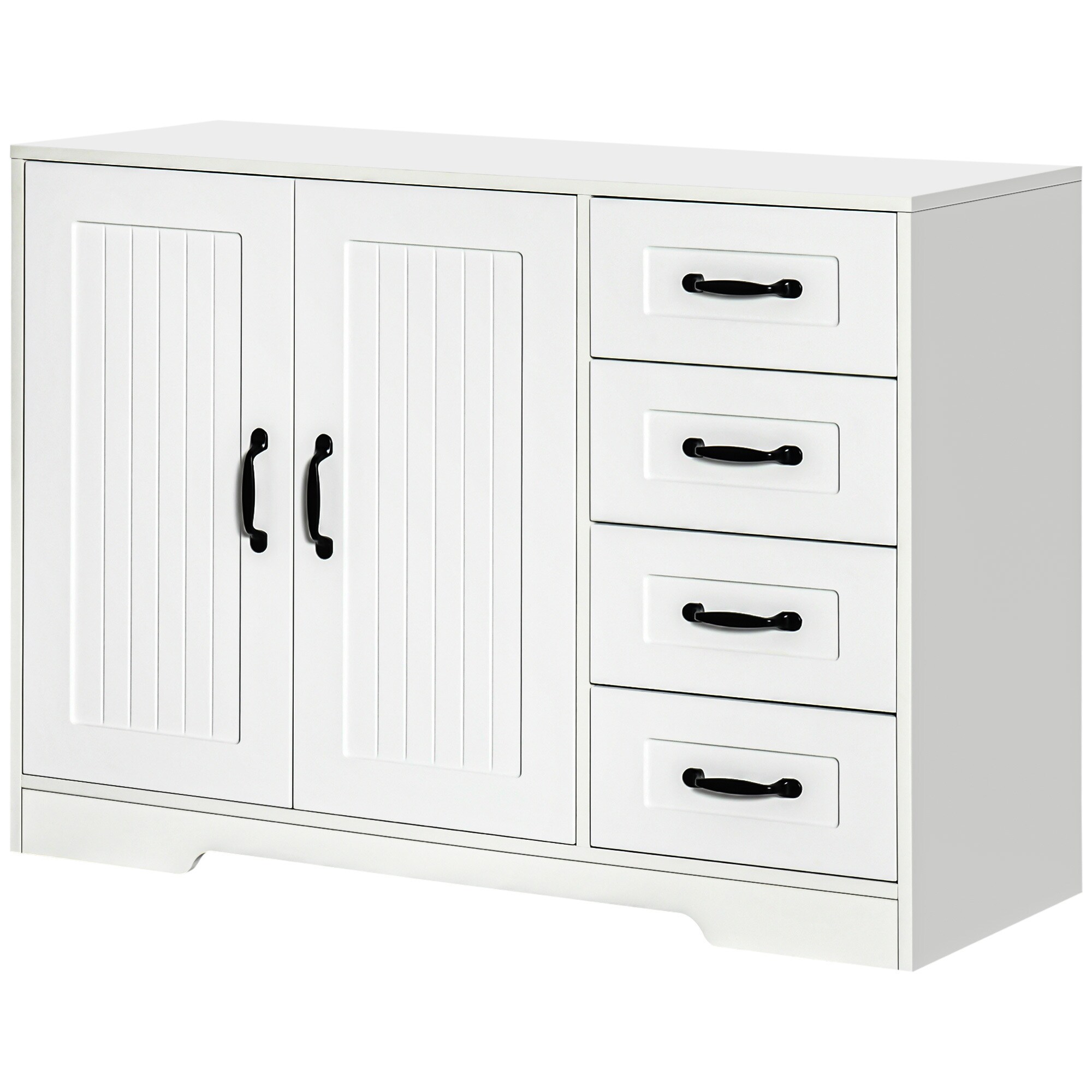 HOMCOM Aufbewahrungsschrank mit 4 Schubladen weiß 105L x 40B x 76H cm