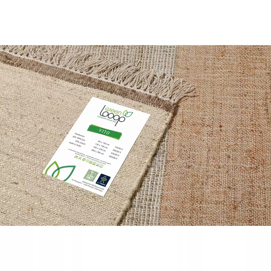 Green Looop Handweb-Teppich Vito beige, braun