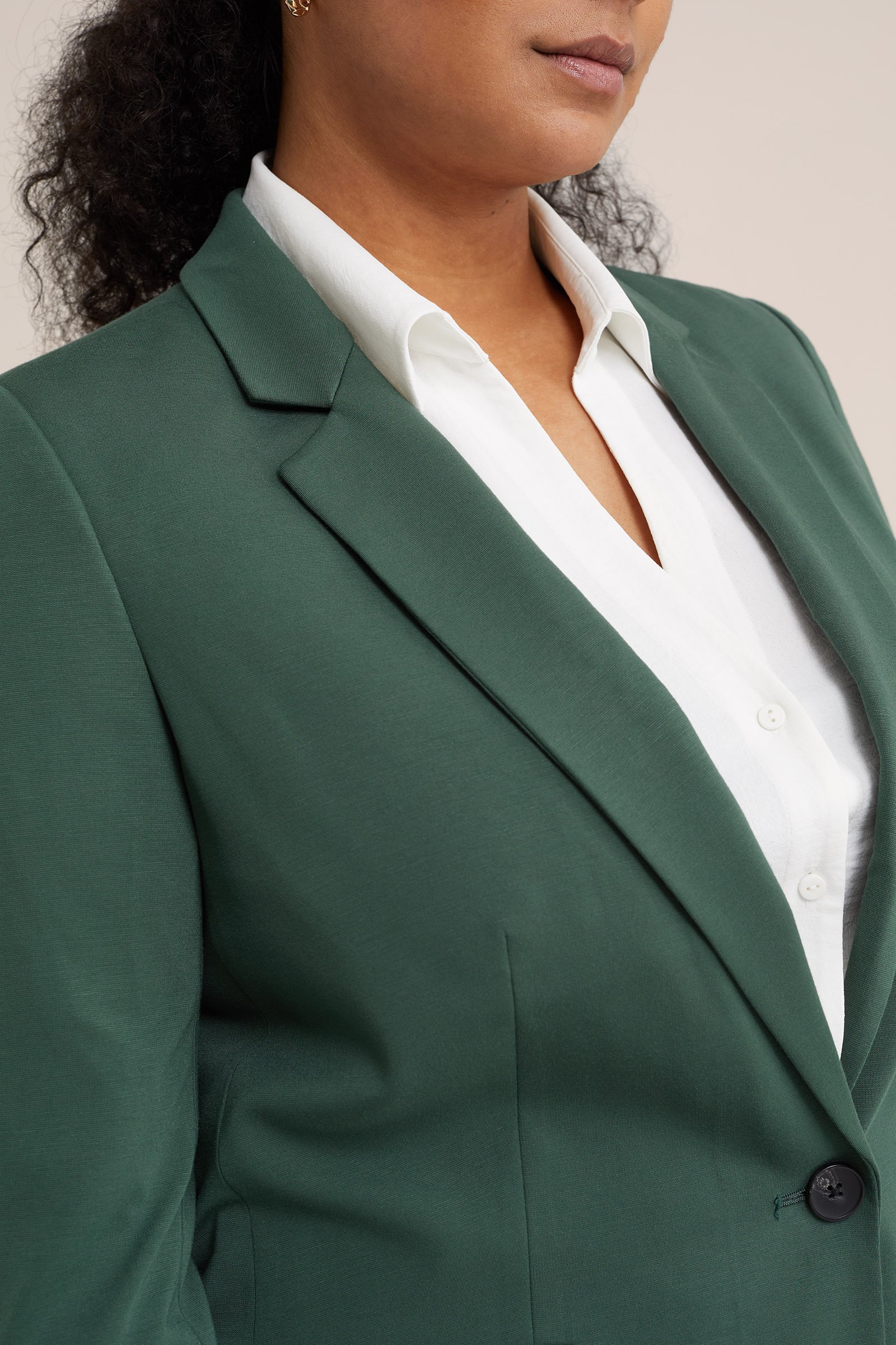 getailleerde blazer - Curve WE Fashion Mosgroen