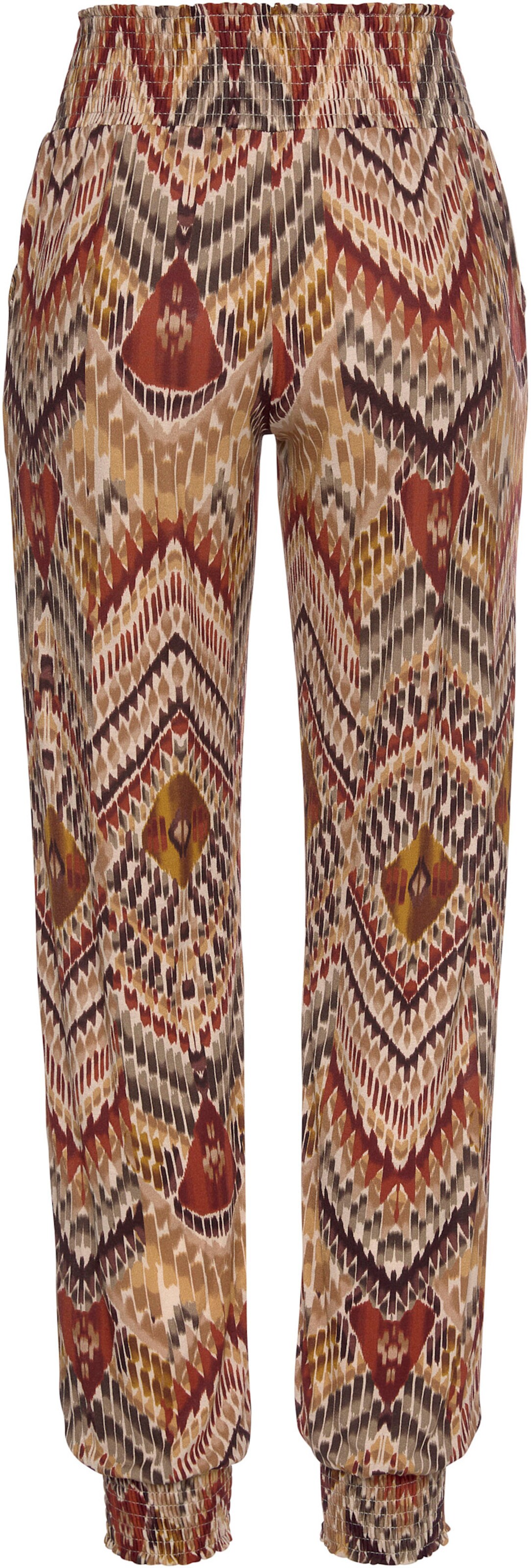 LASCANA Jerseyhose in braun-bedruckt