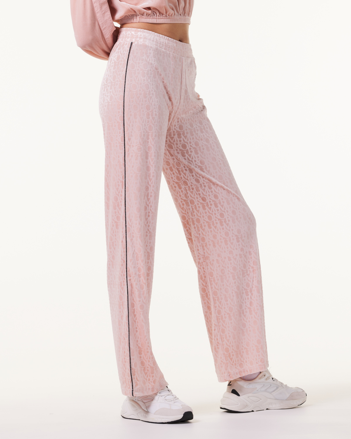 Bumpro Logomania Velour Pants Pink Evening