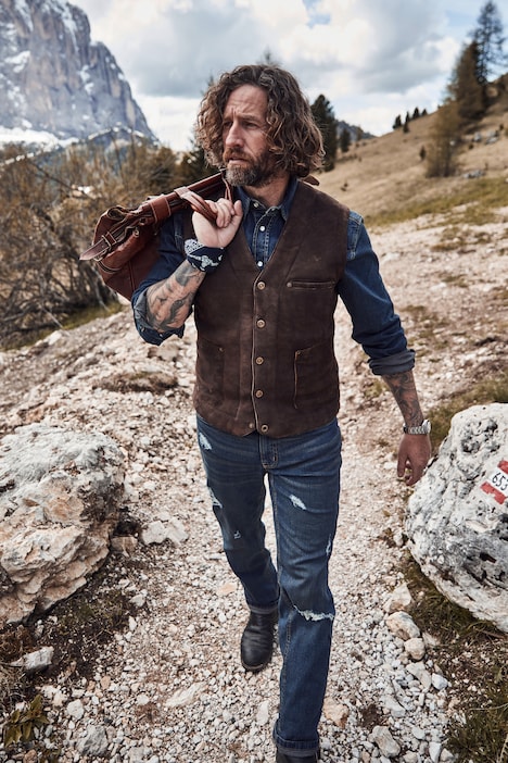 JP 1880 Jeanshemd, Langarm, Vintage-Look, Kentkragen, Modern Fit, bis 8 XL