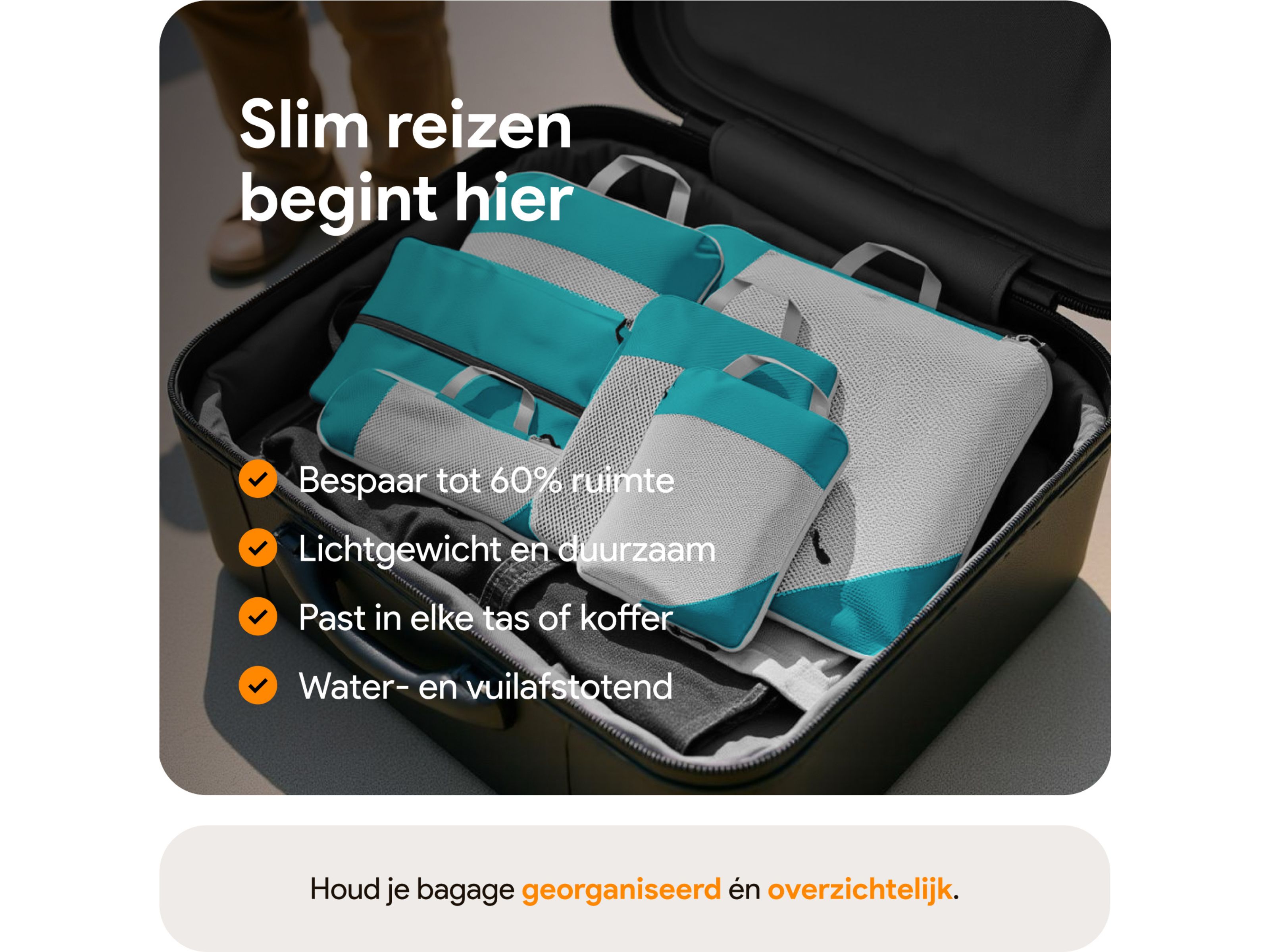 Thousandtravelmiles Light blue Packing Cubes - Set van 6