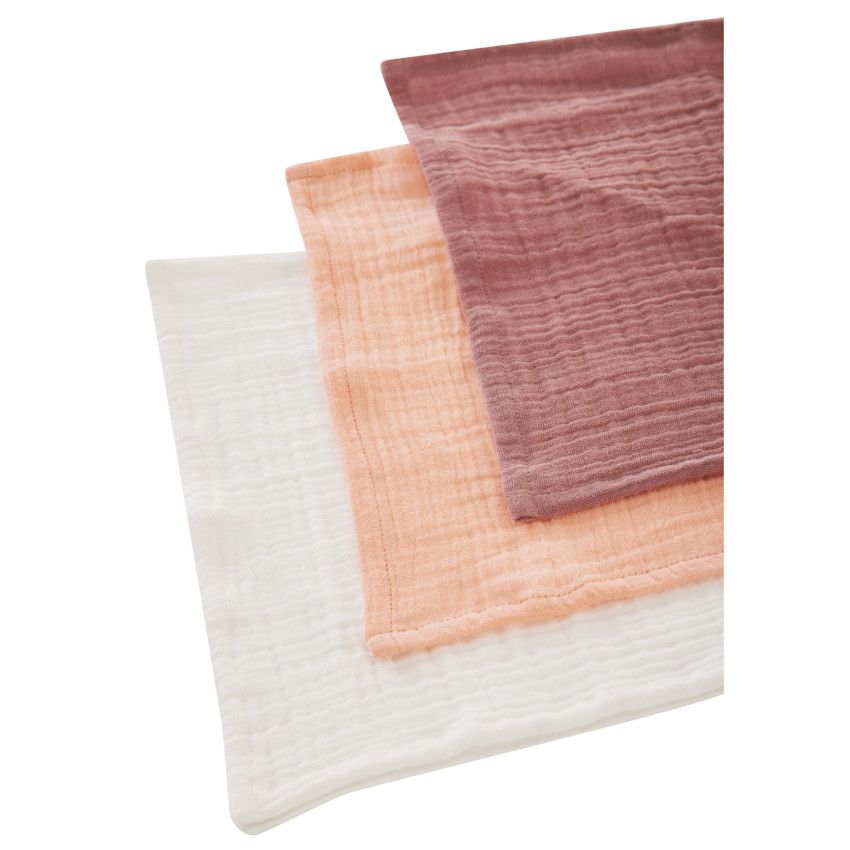 Lot de 5 serviettes en tétra 25 x 25 cm - Rose