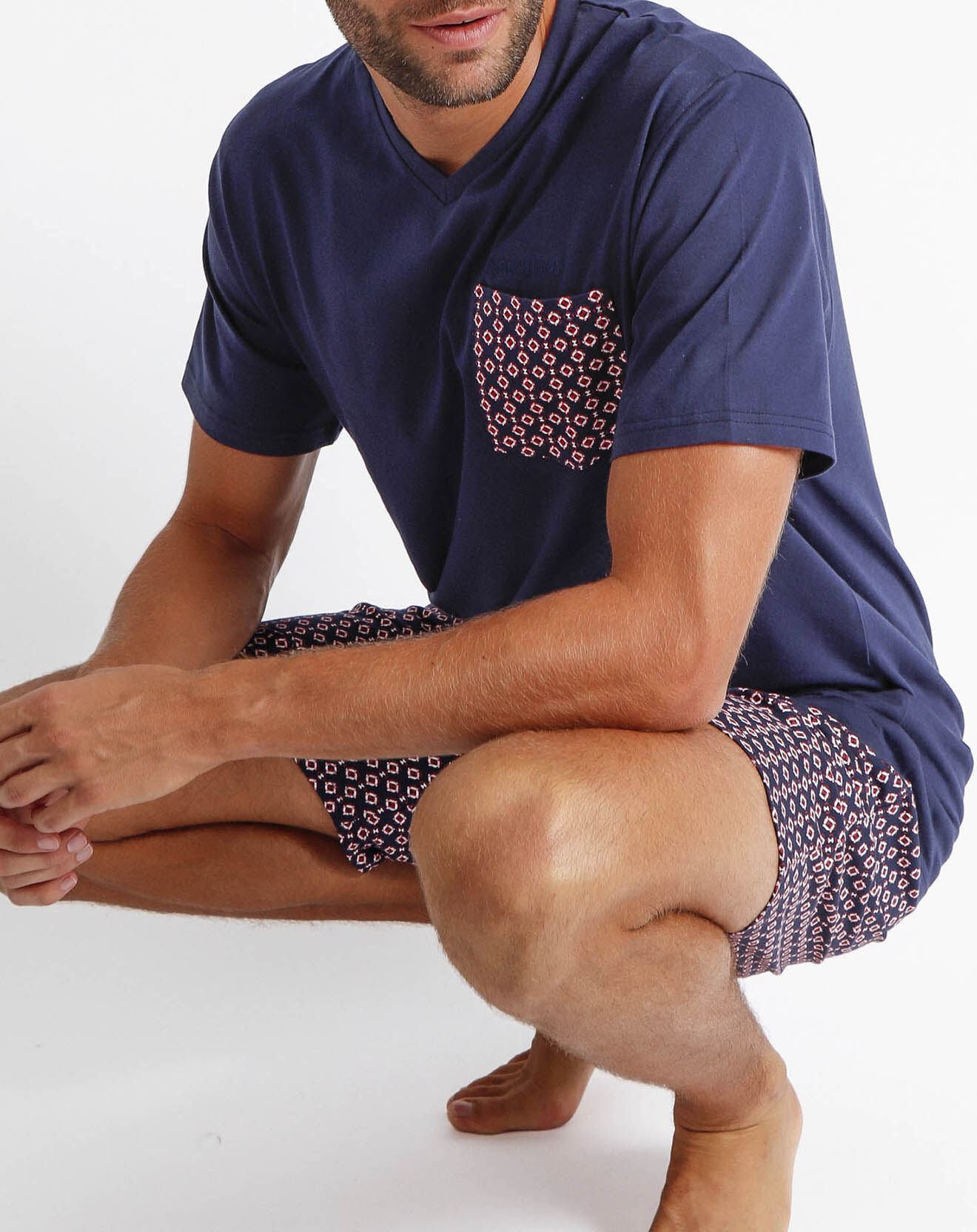 Antonio Miro Pyjama T-Shirt & Short Amir bleu