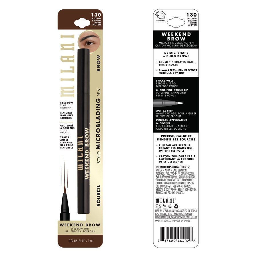 Milani Cosmetics Weekend Brow Eyebrow Tint 130 Medium Brown 1ml