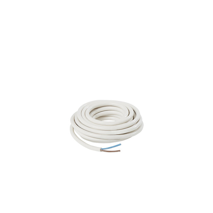Câble 2X1,5 mm² H05VVF blanc couronne 5m