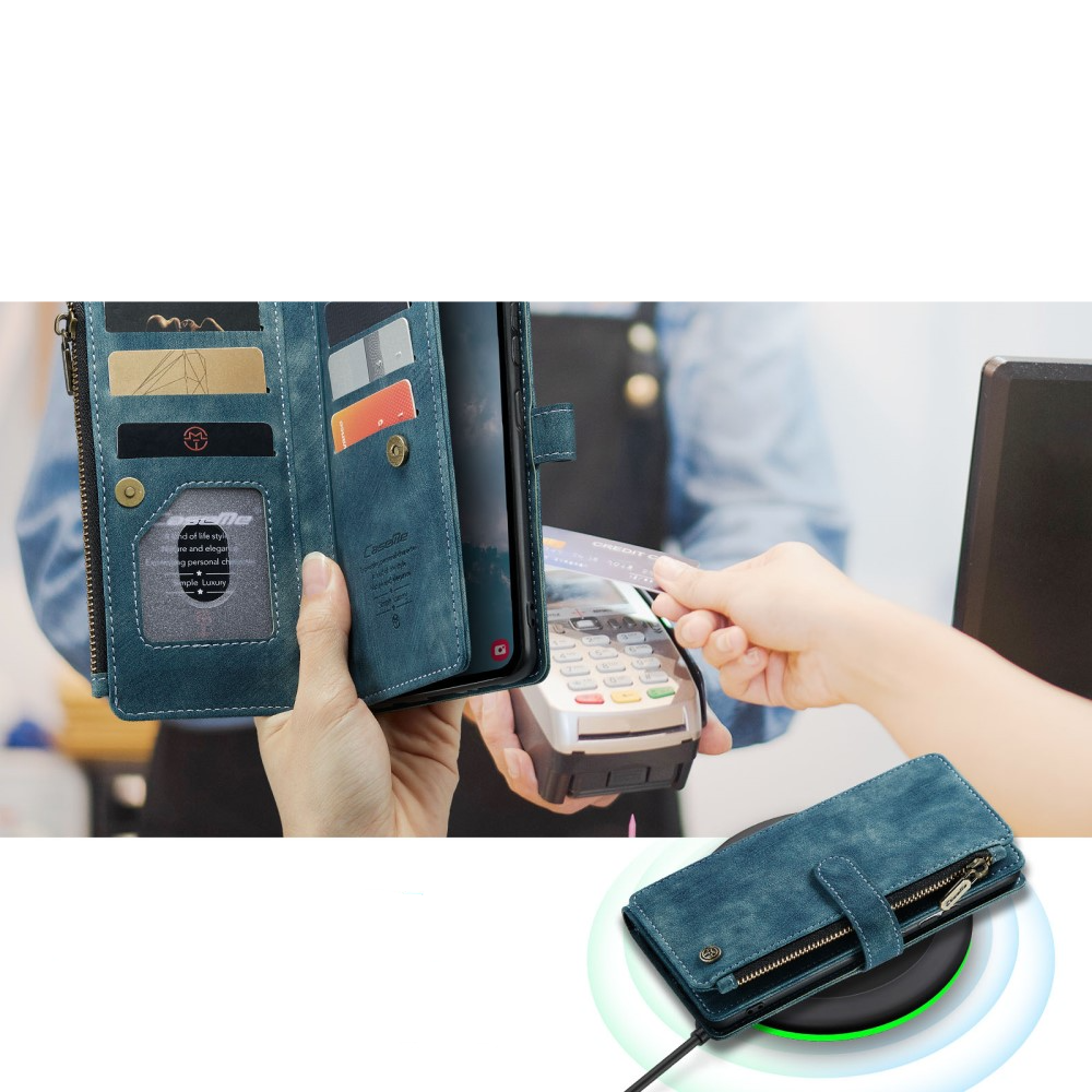Samsung Galaxy A54 5G 2in1 Leder Tasche Karten Etui - Blau
