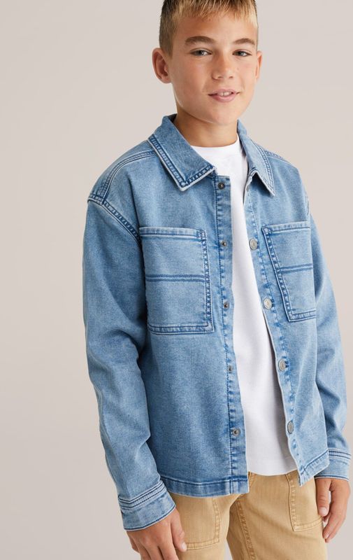 WE Fashion - Denim Overshirt - Jongens - Oversized Fit - Met Stretch