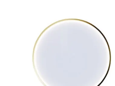 Rammespejl Moon ø90 cm, Messing, lysstyring