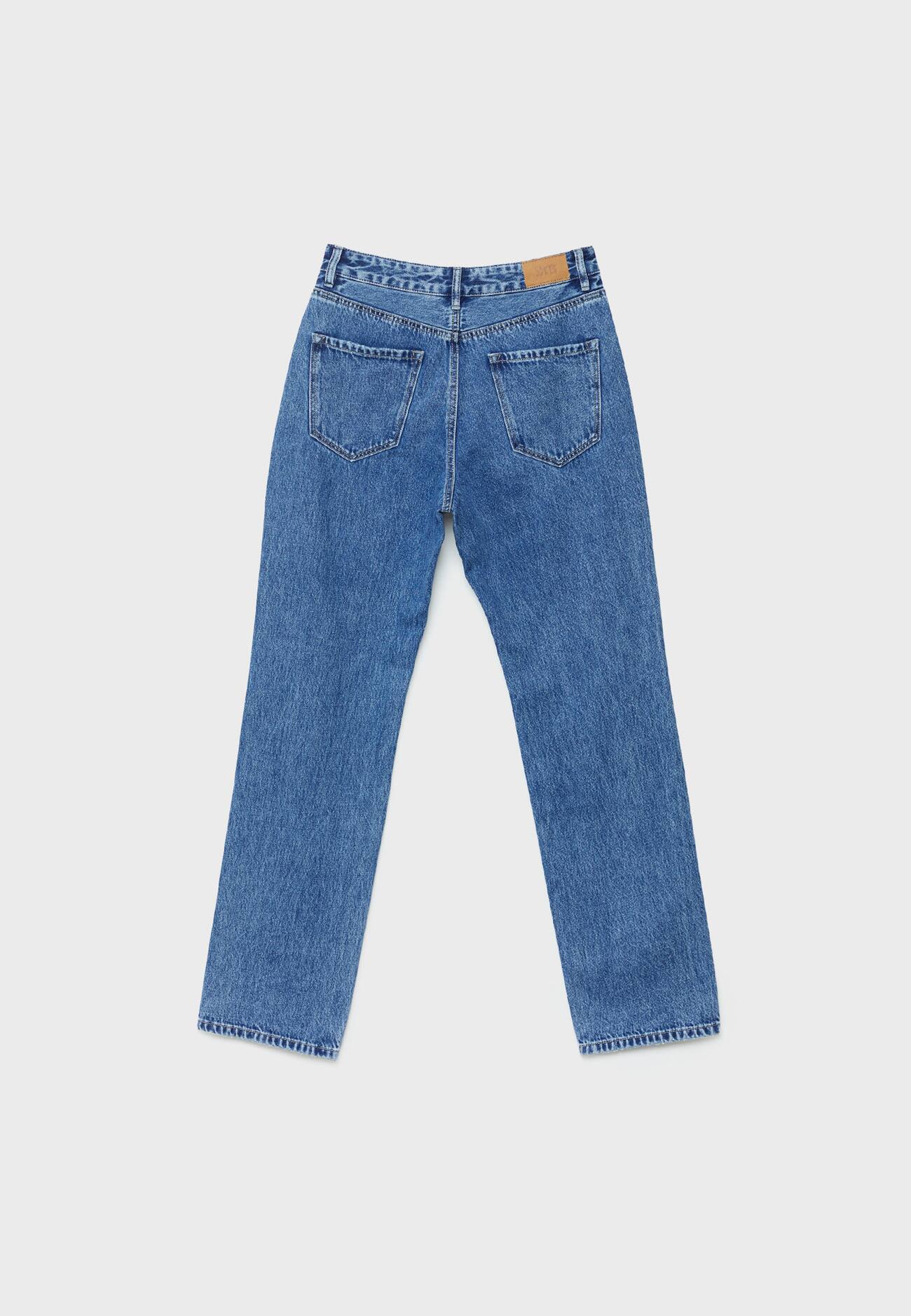 calça jeans de corte reto