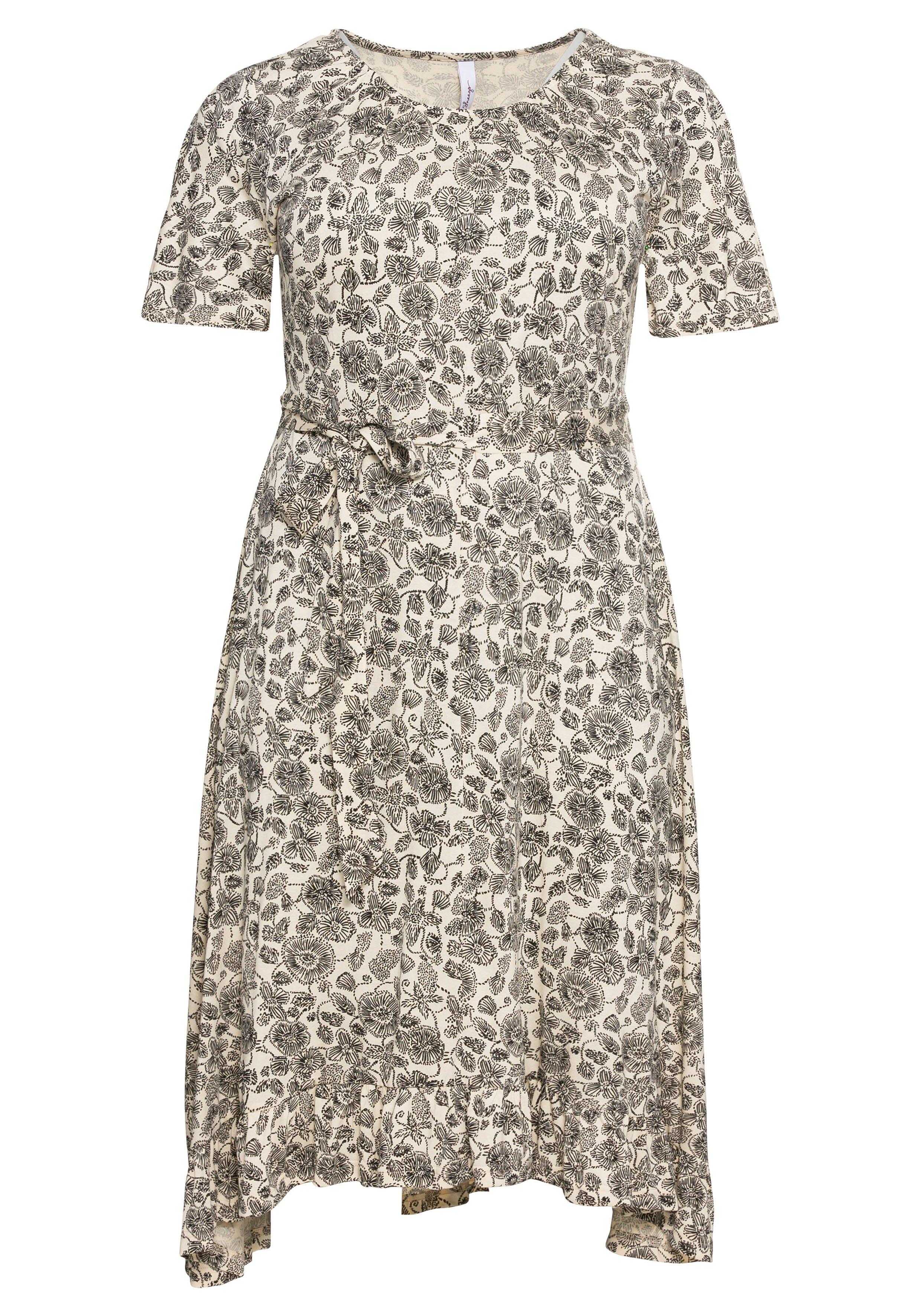 Jerseykleid mit kurzen Flügelärmeln
