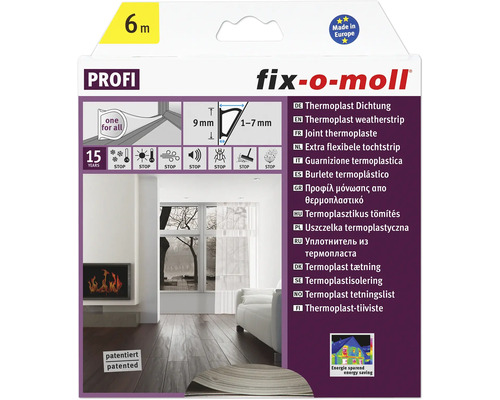 fix-o-moll thermoplastische afdichting, transparant, 6 m