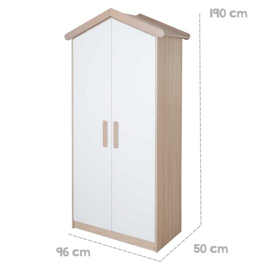 Cabane Armoire 2 Portes   Blanc / Bois        de               Roba