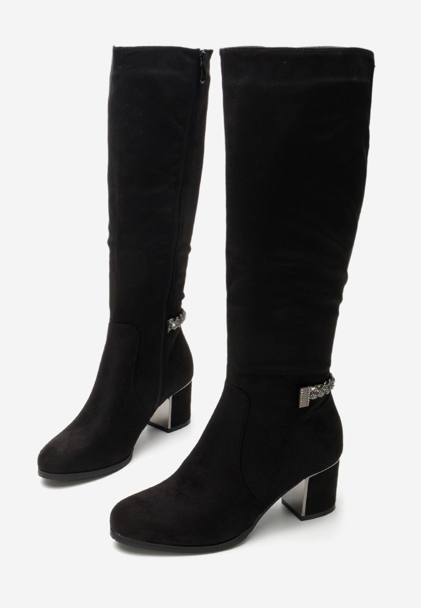 Bottes élégantes femme à talon noires Sandra