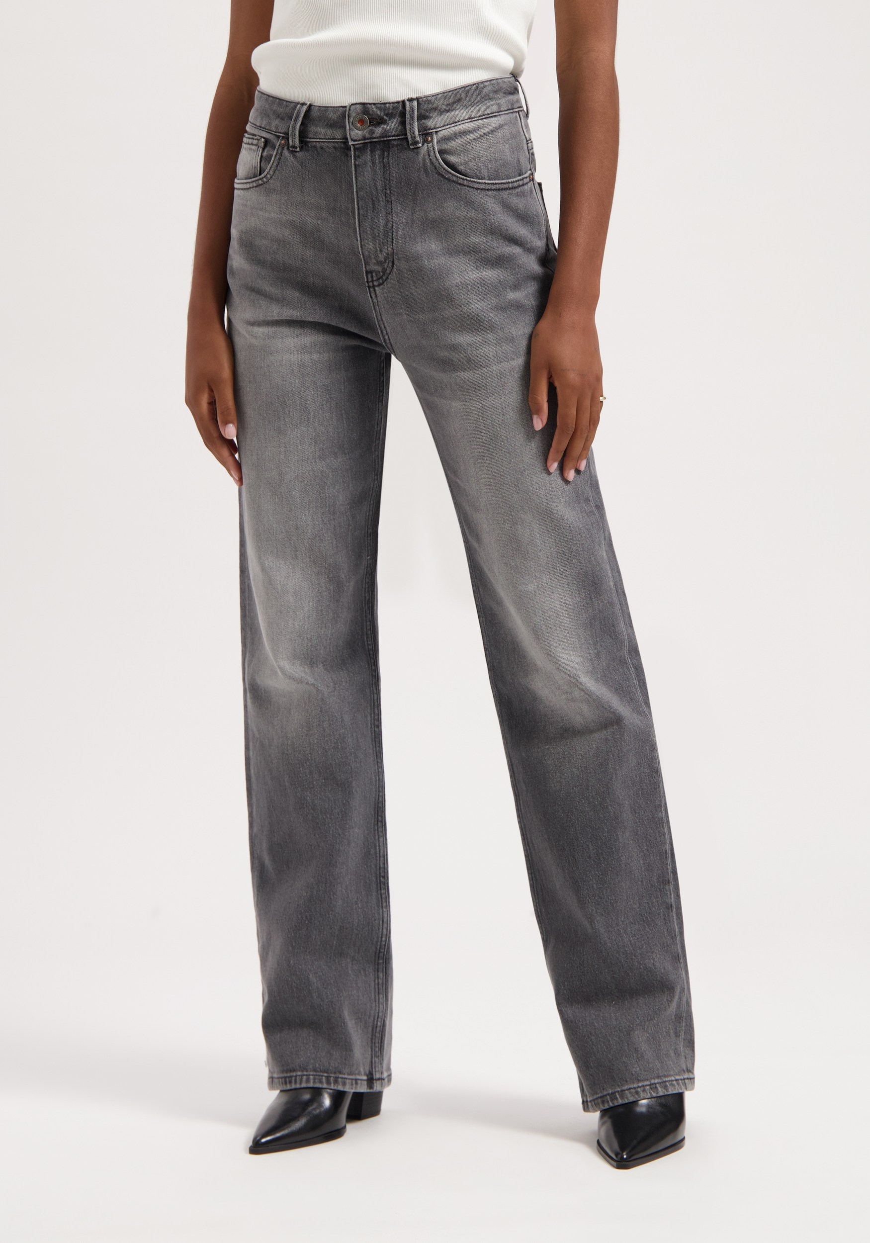 Kuyichi Damen-Jeans Izabella Straight Faded Grey