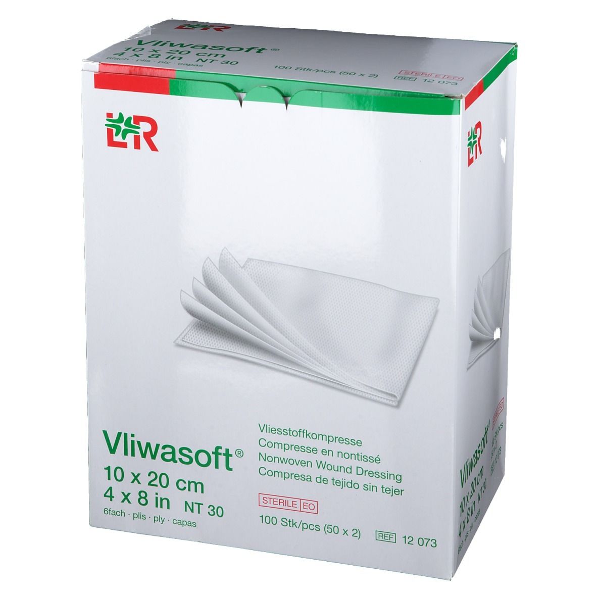 Vliwasoft® Vliesstoffkompressen 10 cm x 20 cm 6lagig steril