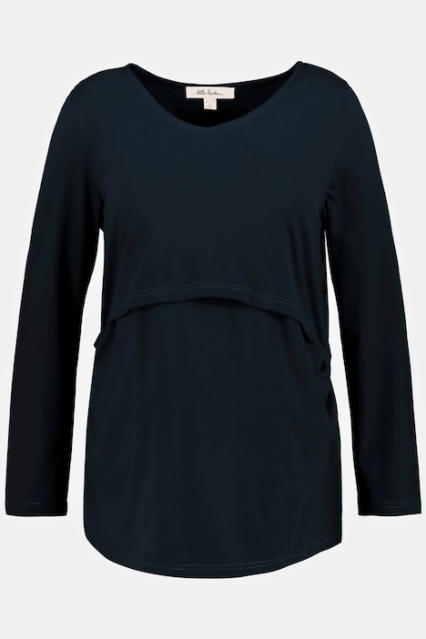 Bellieva-Shirt, elastische Raffungen, 3/4-Arm, GOTS