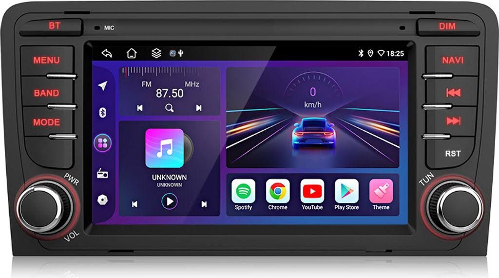 1+32G Carplay Autoradio Für Audi A3 8p radio S3 RS3 2003-2012 Android 13 GPS Navi WIFI BT DAB+
