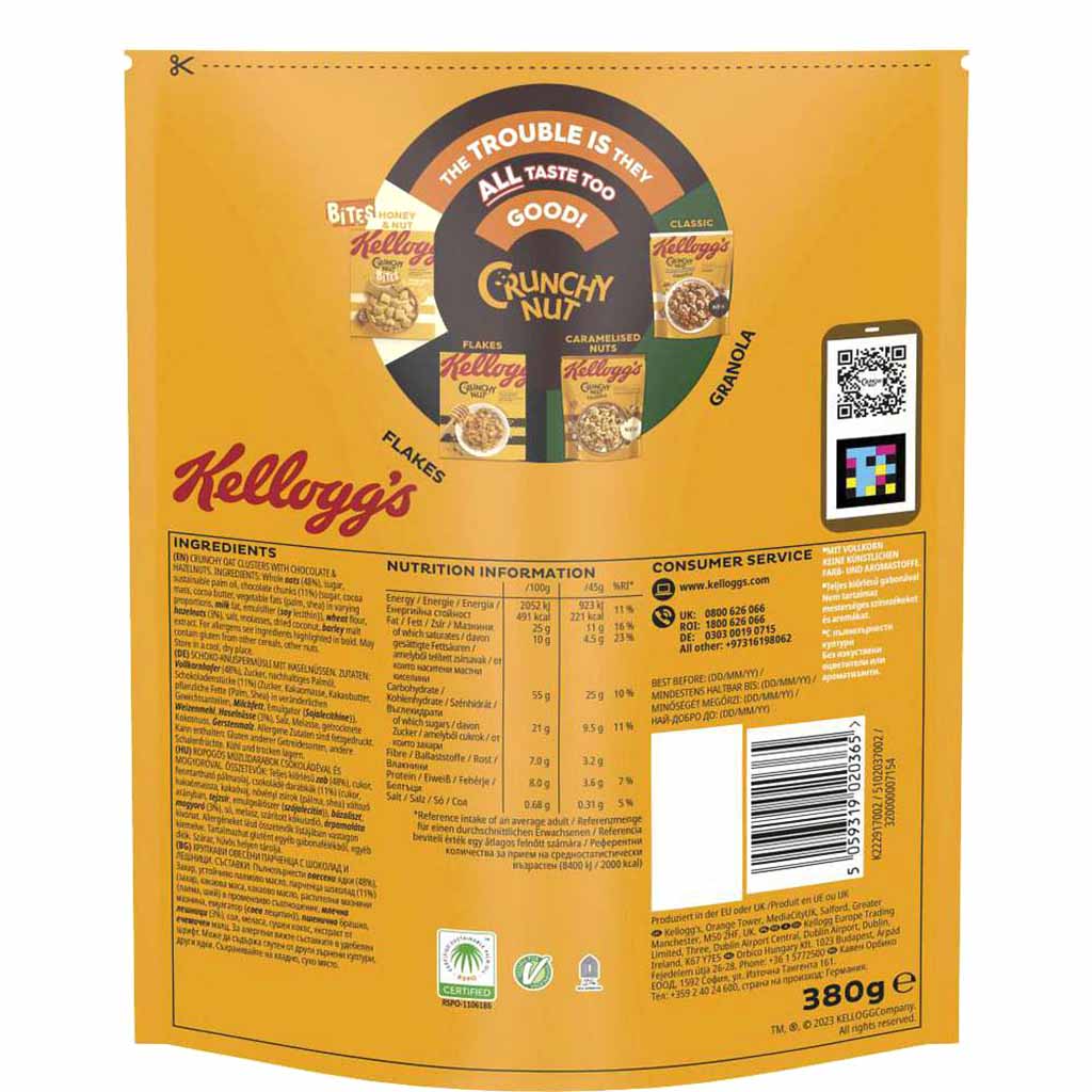 Kelloggs Crunchy Nut Granola Choco & Nuts 380g MHD:14.3.25