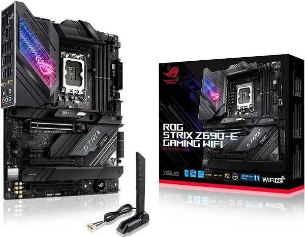 ASUS ROG STRIX Z690-E GAMING WIFI - Bundkort - ATX - LGA1700 sokkel - Z690 Chipset - USB-C Gen 2x2, USB-C Gen2, USB 3.2 Gen 1, USB 3.2 Gen 2 - 2.5 Gigabit LAN, Wi-Fi, Bluetooth - onboard grafik (CPU påkrævet) - HD Audio (8-kanaler)
