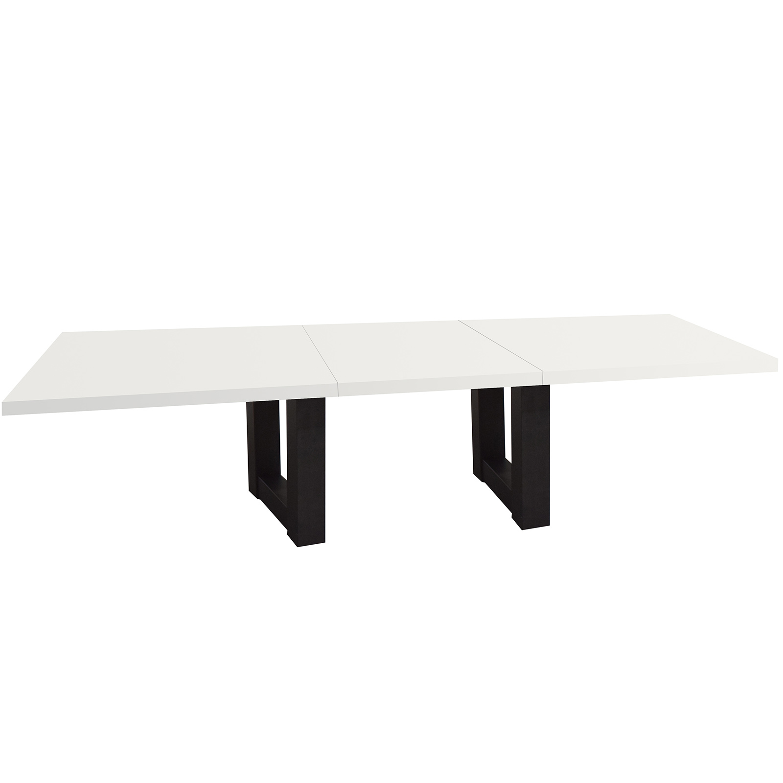 Couchtisch - weiß-schwarz - ausziehbar - U-Gestell - 160 cm