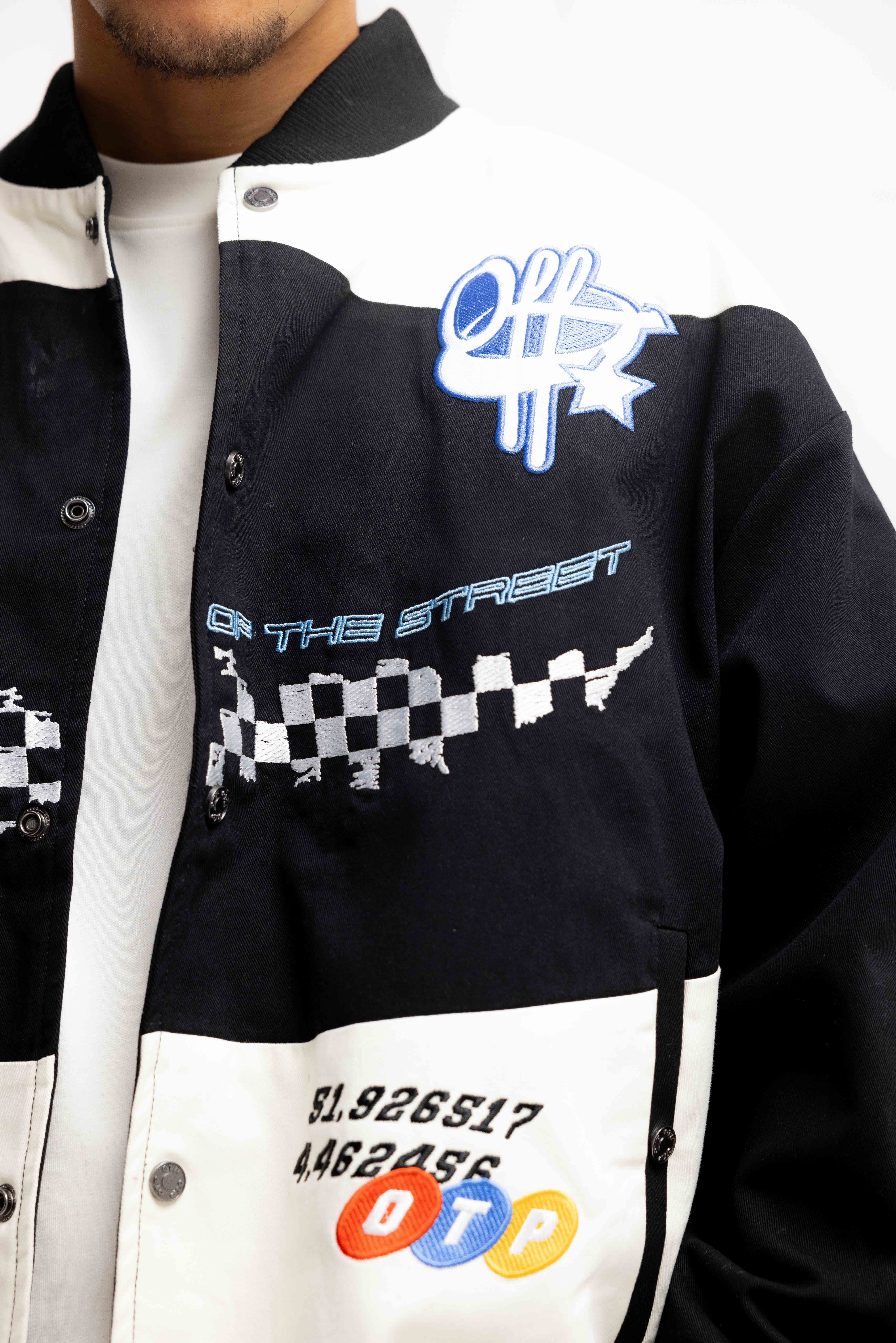 Off The Pitch Racer Varsity Jack Heren Zwart