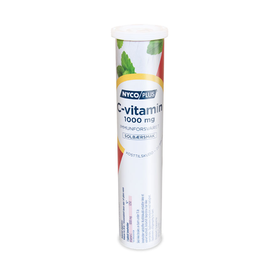 Nycoplus C-vitamin brusetabletter 1000 mg solbær 20 stk