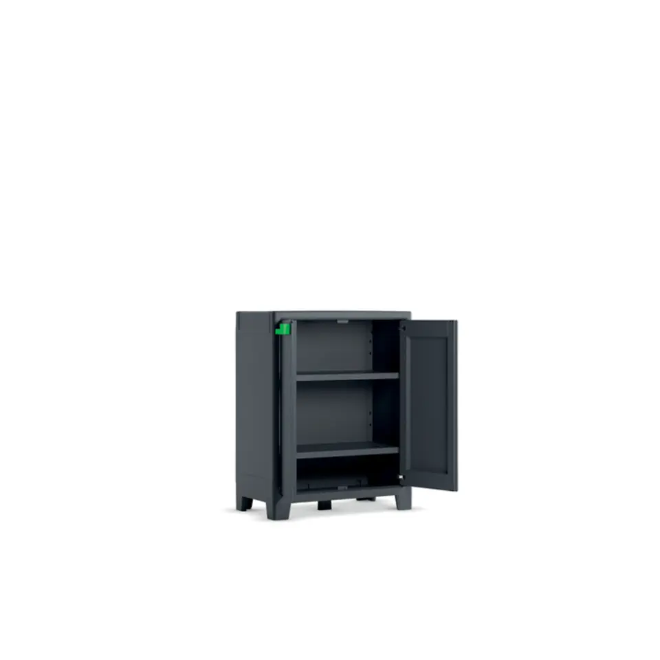 Keter Moby lage kast - 2 planken - 80x44x100 cm - Antraciet
