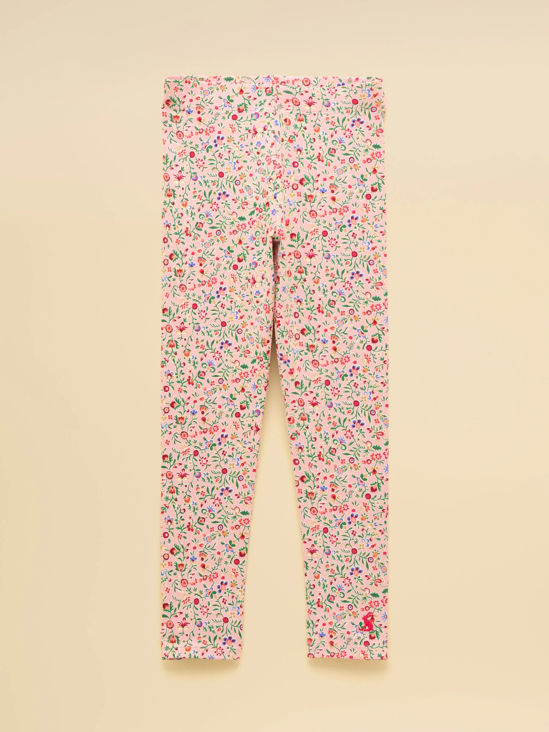 Roze met vrolijke print - Joules Deedee jersey legging voor meisjes