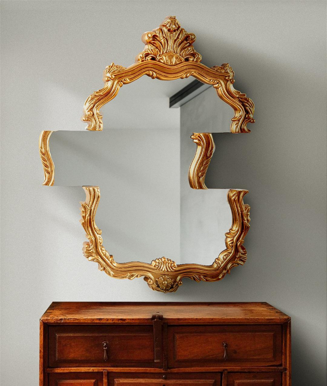 Seletti Tetris spiegel 70x90 goud